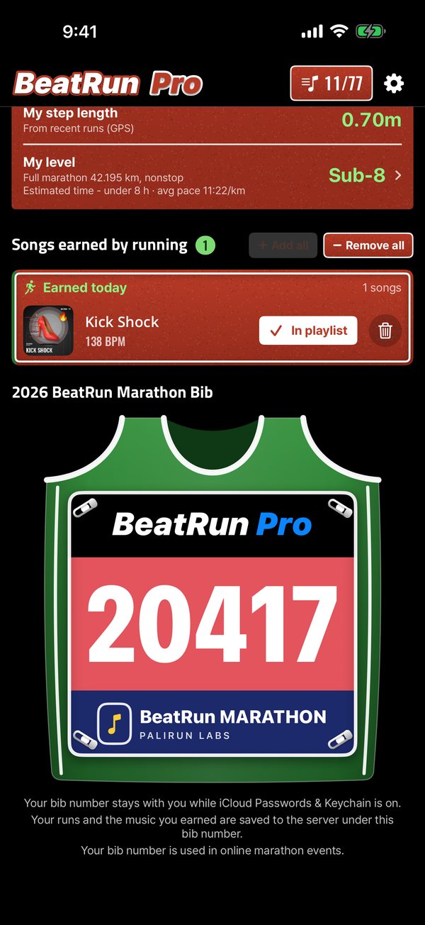 Earn music. Wear your bib.